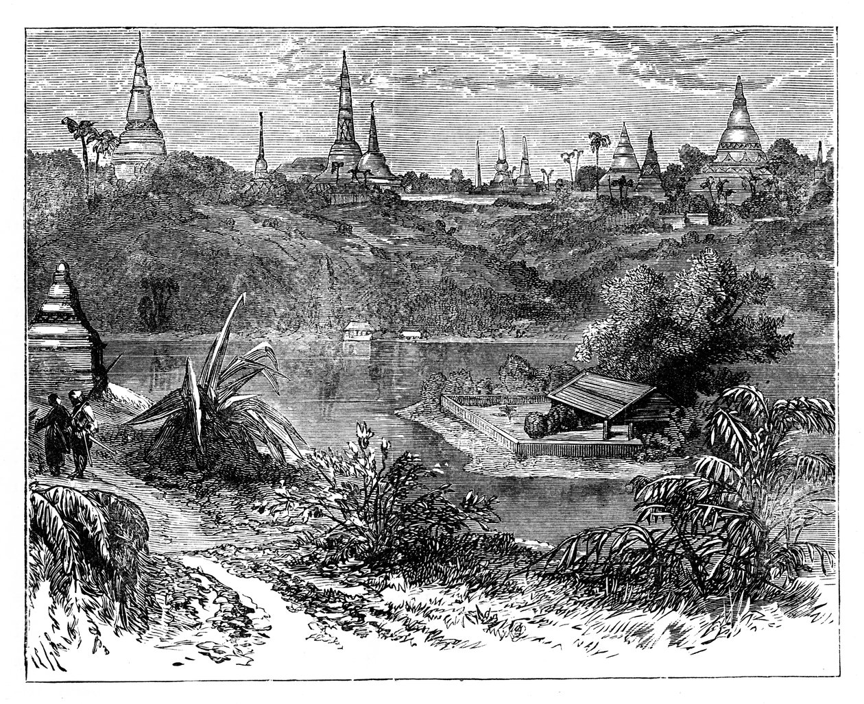 Näkymä lähellä Rangoon, Burma, c1888 tekijältä Unbekannt