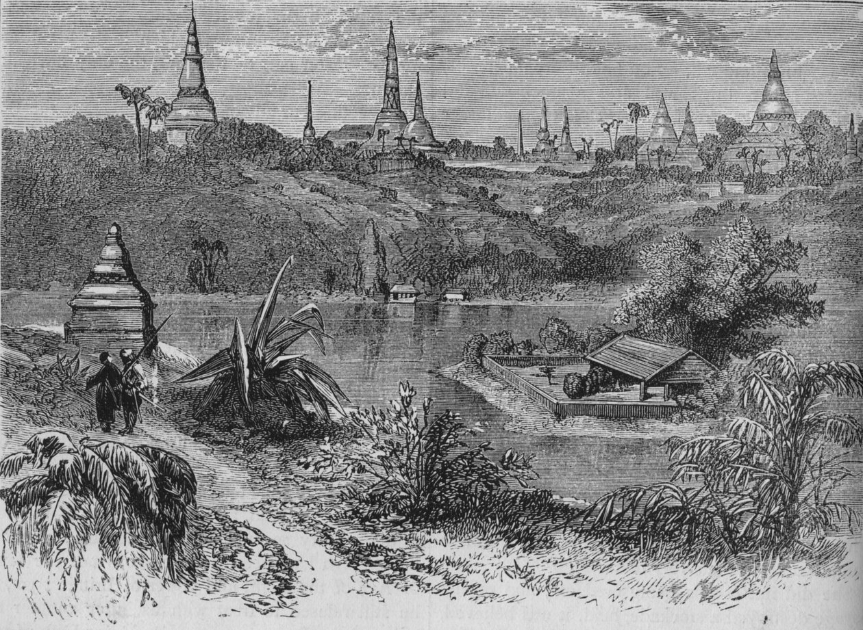 Näkymä lähellä Rangoonia, c1880 tekijältä Unbekannt