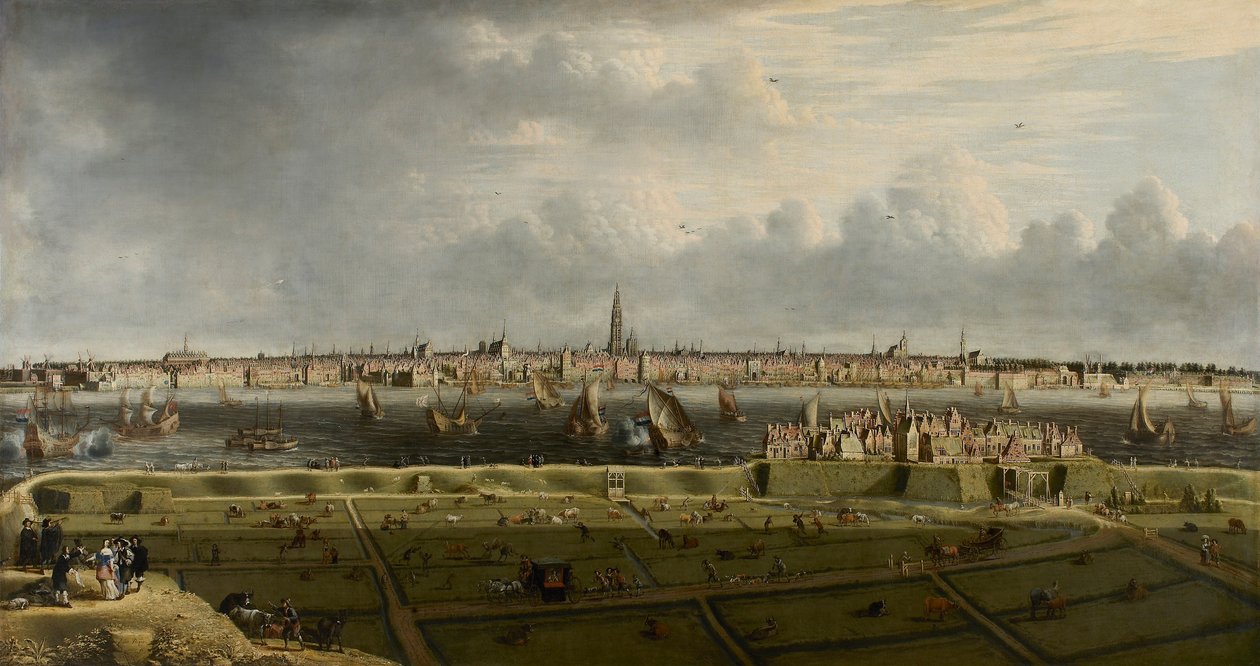 Näkymä Antwerpenistä Flanderin pään puolelta, 1658. tekijältä Unbekannt