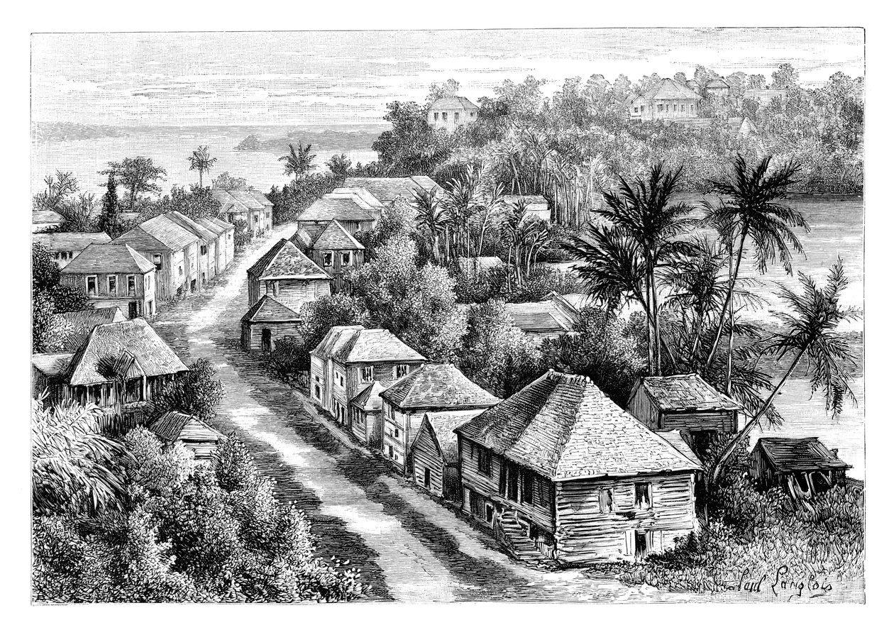 Näkymä Basse-Terrelle, Guadeloupe, 1890 tekijältä Unbekannt