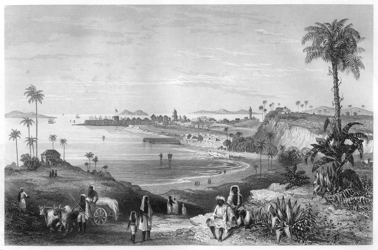 Näkymä Bombaysta, jossa näkyy linnoitus, c1860 tekijältä Unbekannt