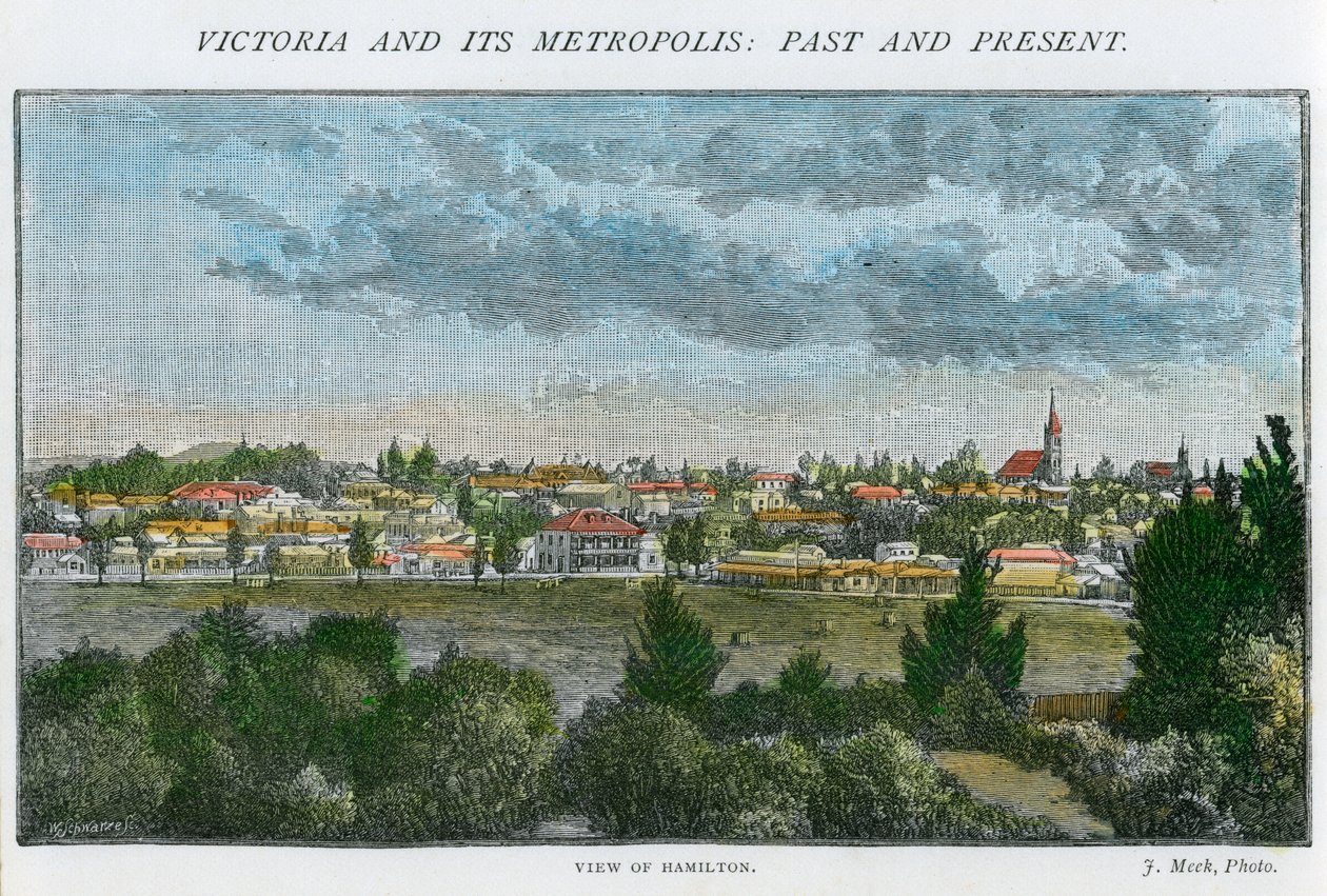 Näkymä Hamiltonista, Victoriasta, Australiasta, vuodelta 1885 tekijältä Unbekannt