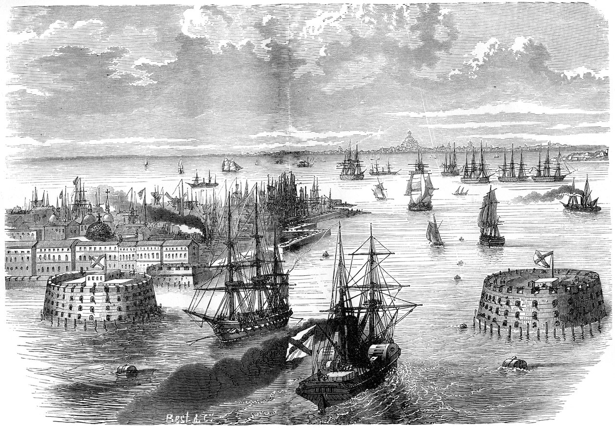 Näkymä Kronstadtista, Venäjältä, 1882-1884 tekijältä Unbekannt