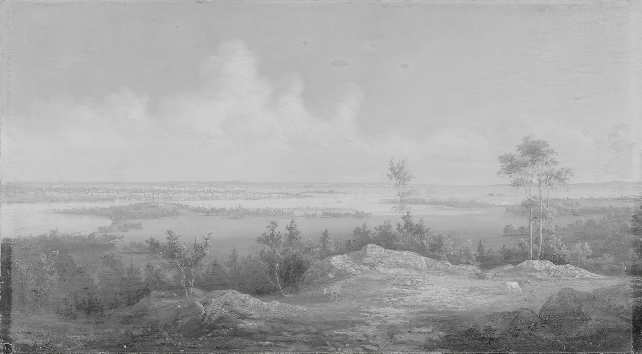 Näkymä New Yorkiin New Jerseystä, n. 1850. tekijältä Unbekannt