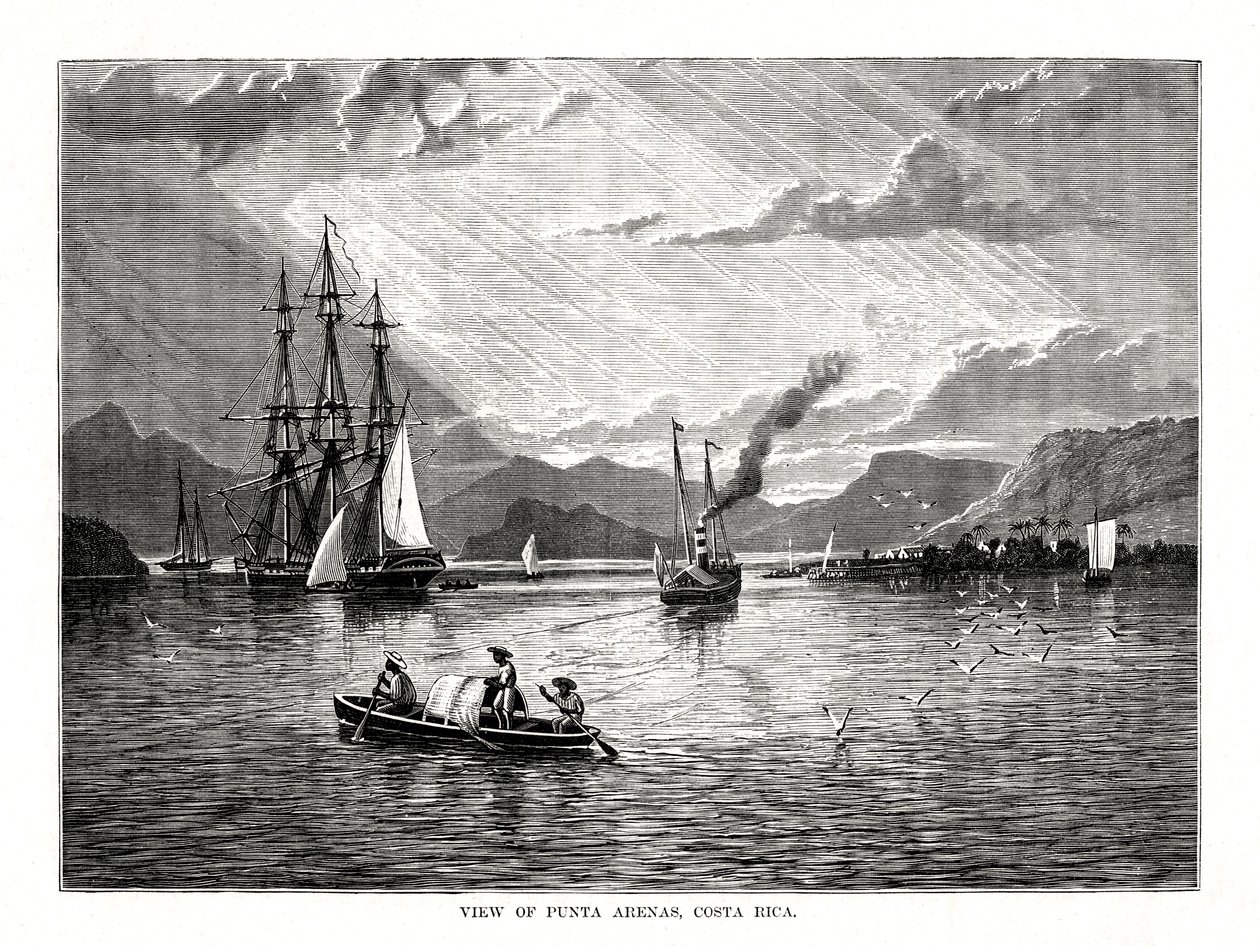 Näkymä Punta Arenasiin, Costa Ricaan, 1877 tekijältä Unbekannt