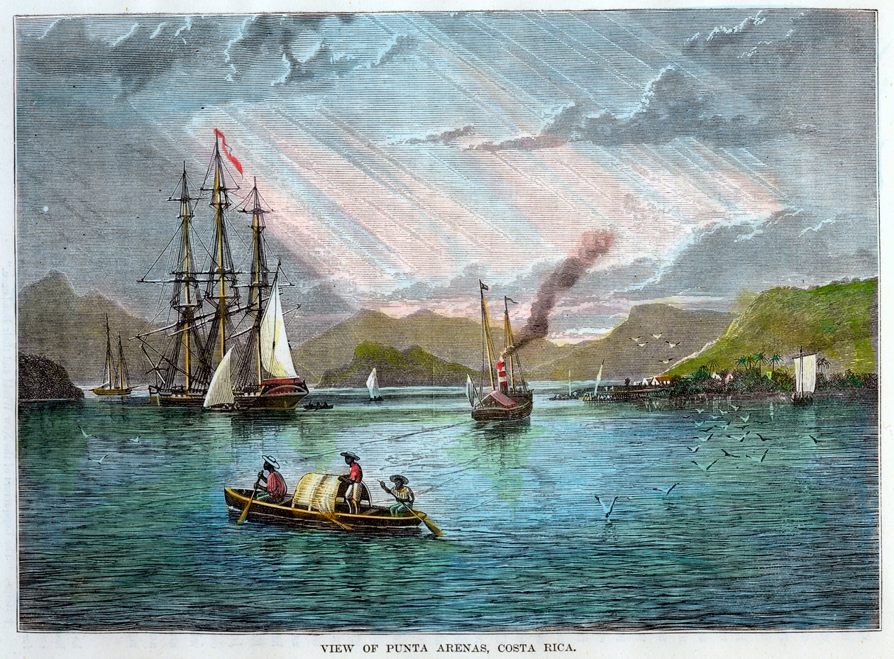 Näkymä Punta Arenasiin, Costa Ricaan, 1880 tekijältä Unbekannt
