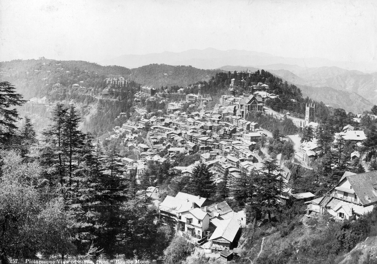 Näkymä Shimlasta, Bonnie Moonista, Intia, 1900-luku tekijältä Unbekannt