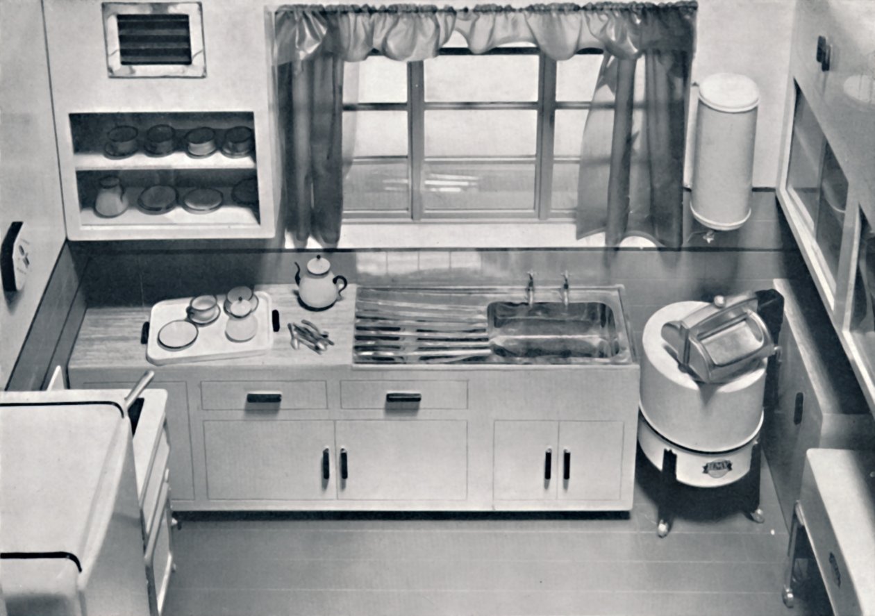 Näkymä keittiöstä, H.M.V. Kodinkoneet, 1938 tekijältä Unbekannt
