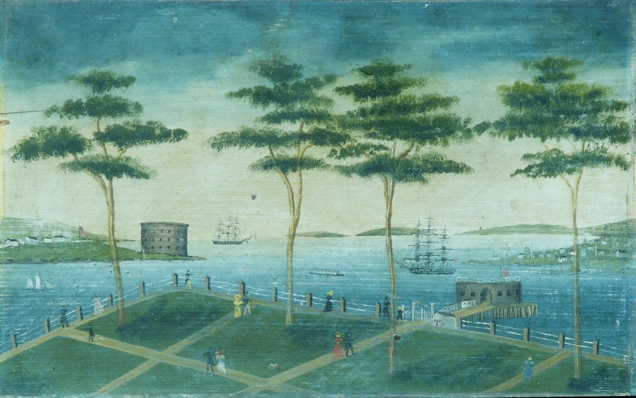 Näkymä Batterysta, New York, 1800-1850. tekijältä Unbekannt