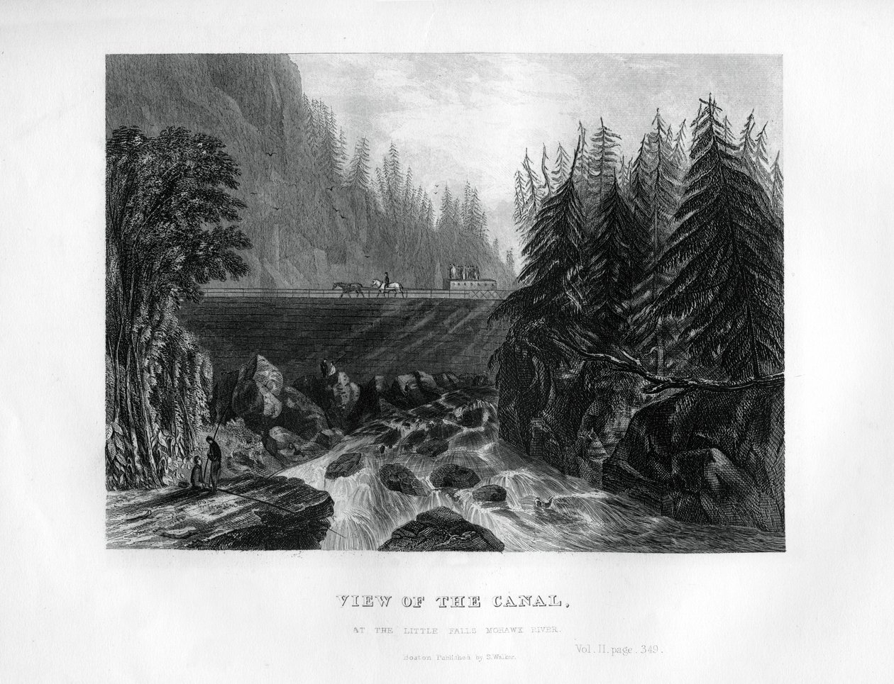 Näkymä kanavalle, Little Falls Mohawk Riverillä, New Yorkin osavaltiossa, 1855 tekijältä Unbekannt