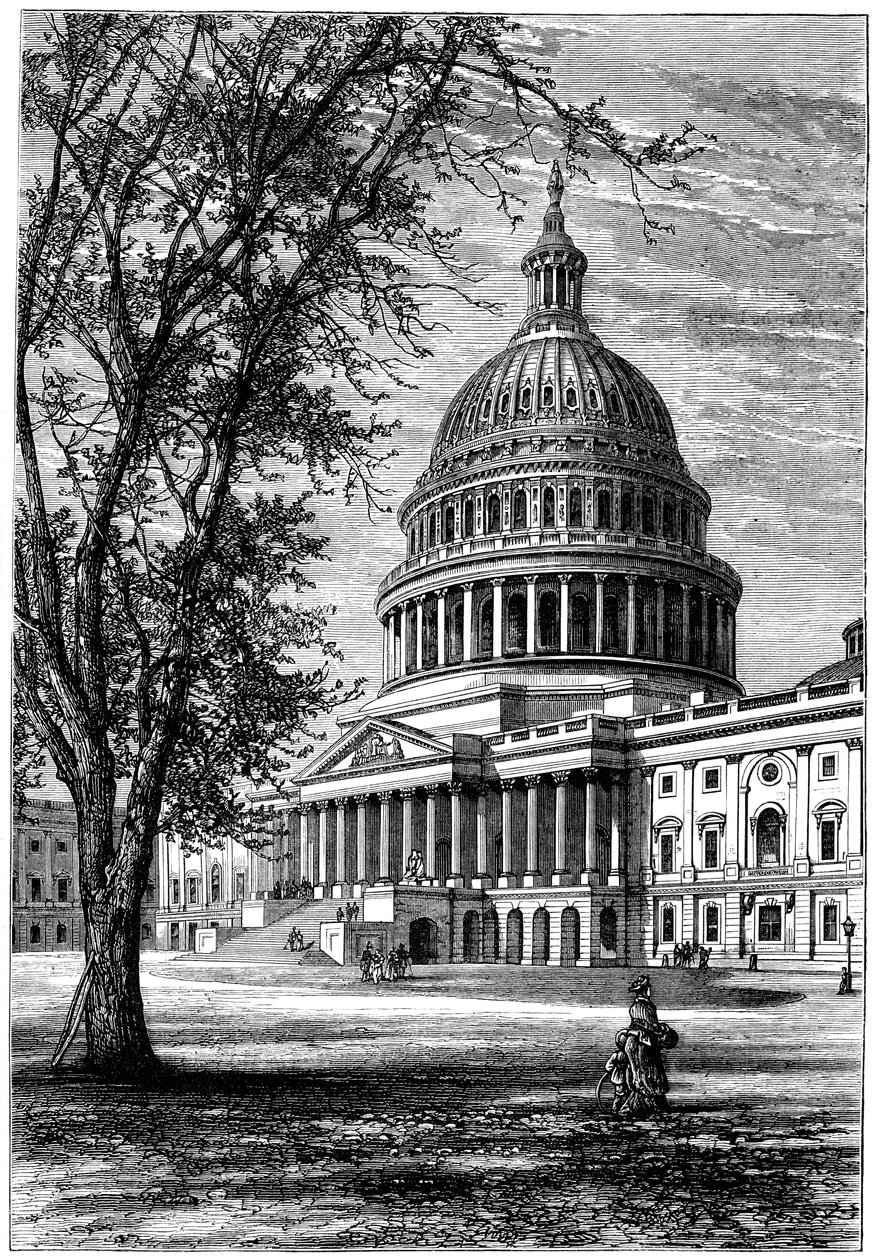 Näkymä Capitolille, Washington DC, USA, n. 1880 tekijältä Unbekannt