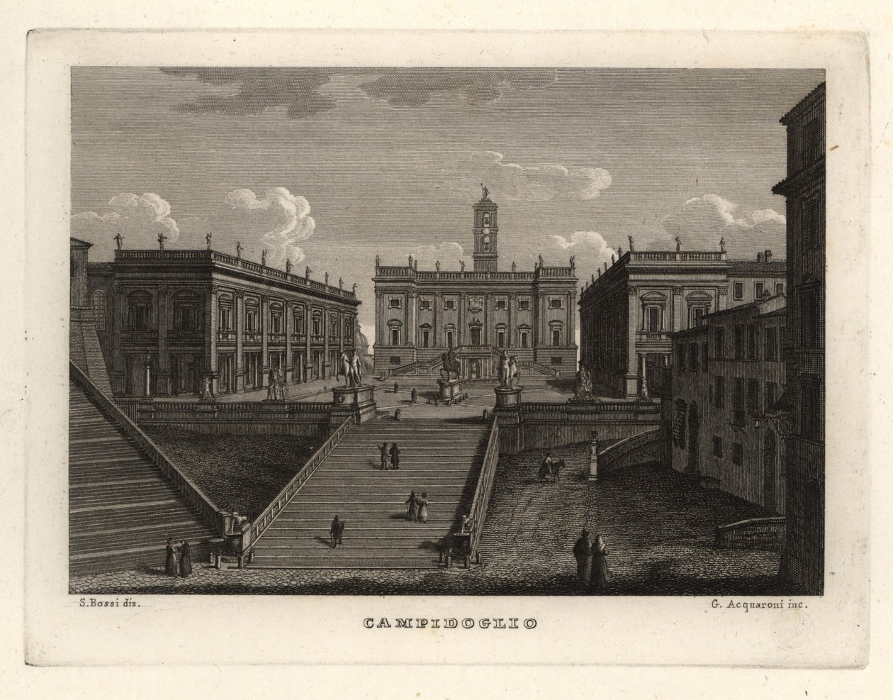 Näkymä Capitoline-kukkulalle, Campidoglio, Rooma, ja Palazzo Senatorio tekijältä Unbekannt