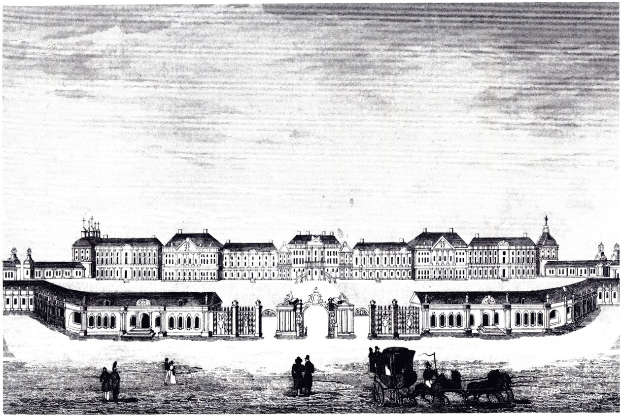 Näkymä Katariinan palatsista Tsarskoje Selossa, n. 1840 tekijältä Unbekannt