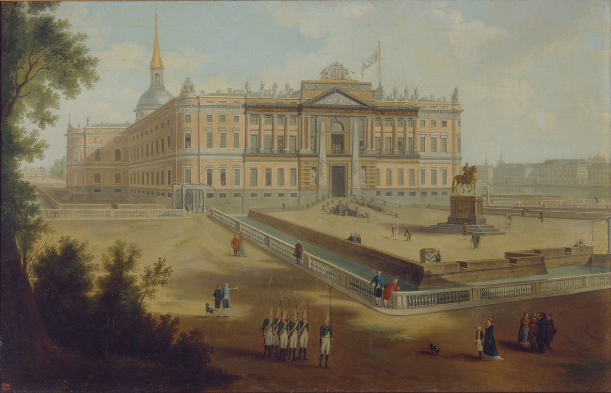 Näkymä Mikaelin palatsista Pietarissa, 1800-luku tekijältä Unbekannt