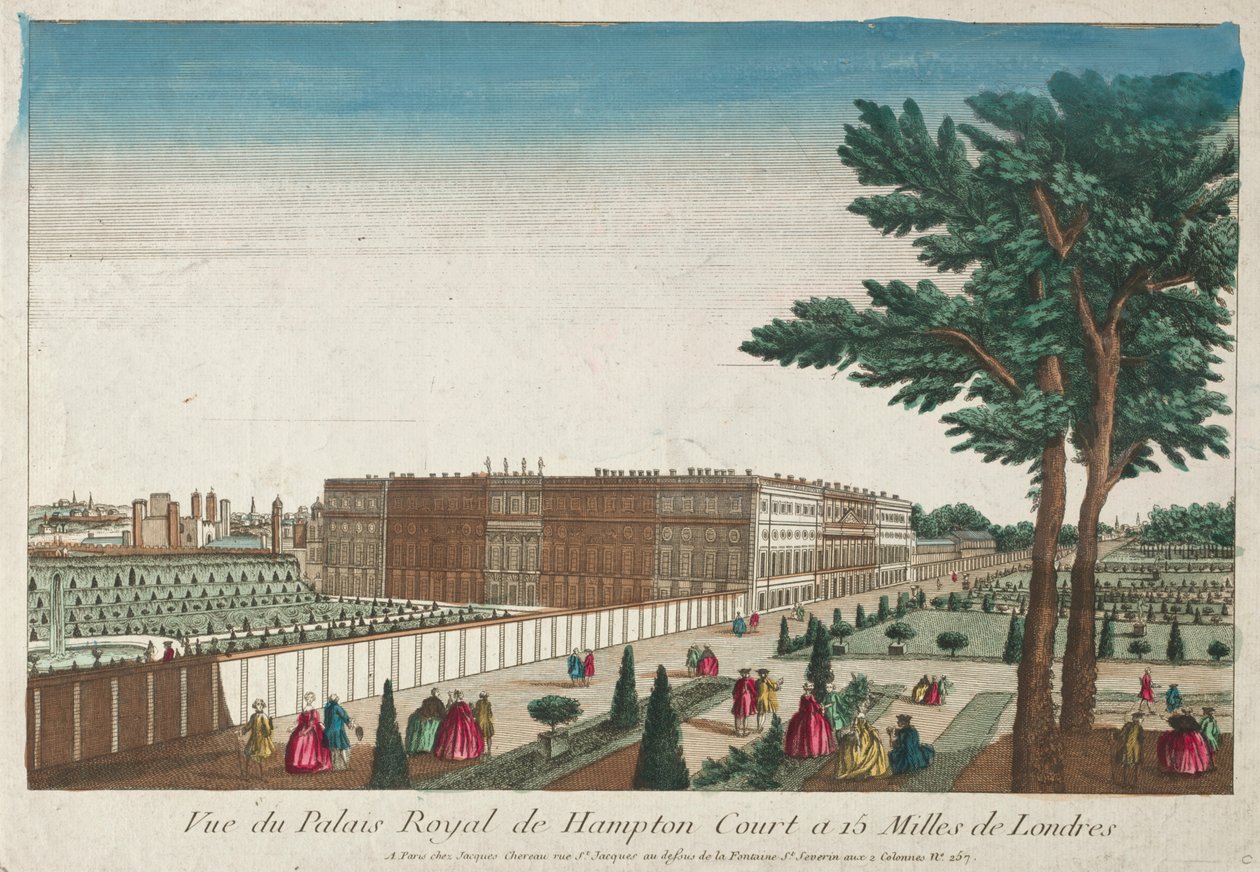 Näkymä Hampton Courtin kuninkaalliseen palatsiin, 1700-luku. tekijältä Unbekannt