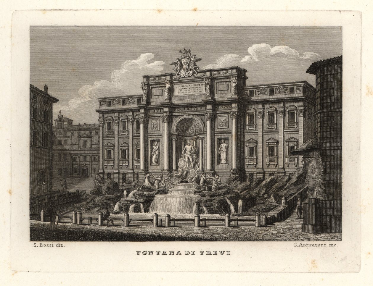 Näkymä Trevin suihkulähteelle, Fontana di Trevi, Rooma tekijältä Unbekannt