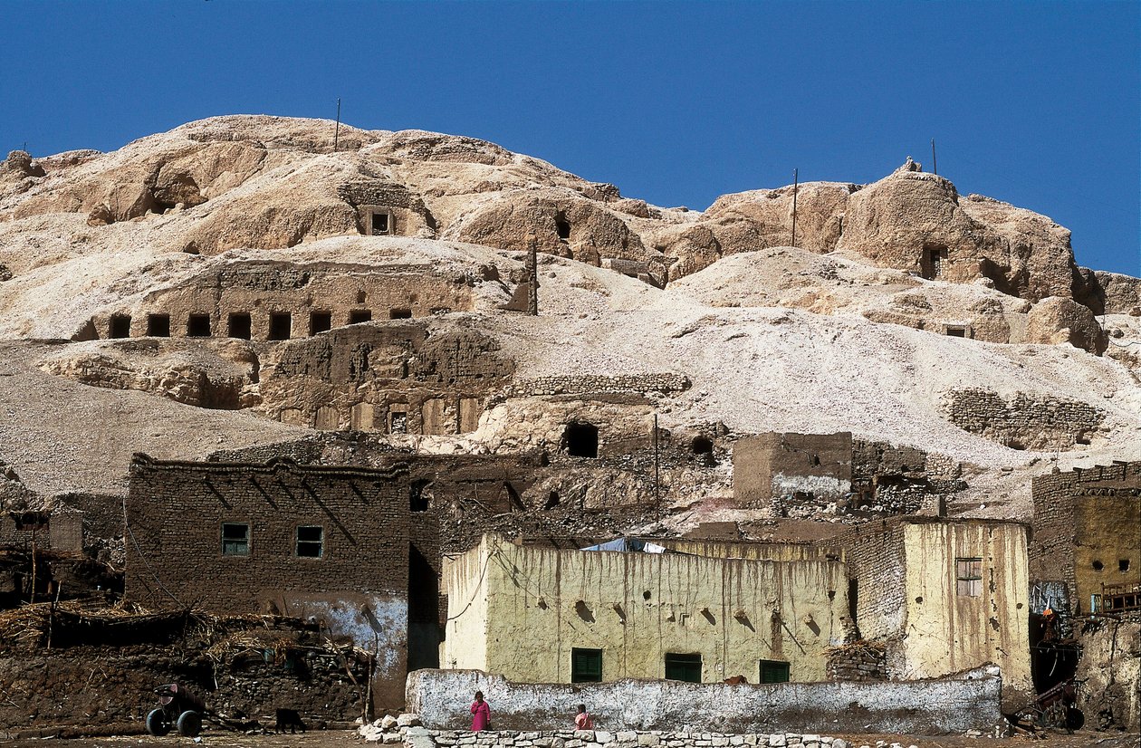 Näkymä Kuninkaiden laaksoon, uusi valtakunta, Deir el Bahari, Egypti (kuva) tekijältä Unbekannt