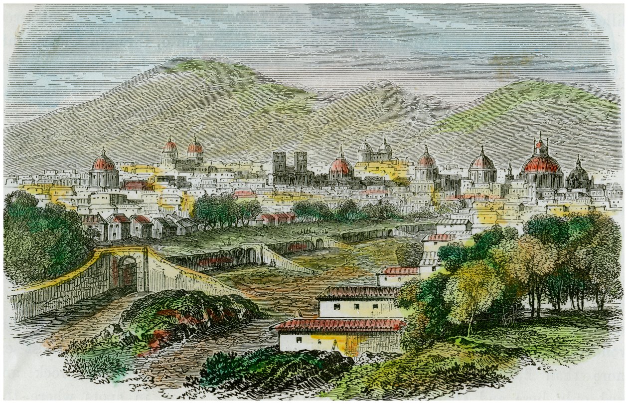Näkymä Cuzcon kaupunkiin, Peru, vuodelta 1875 tekijältä Unbekannt