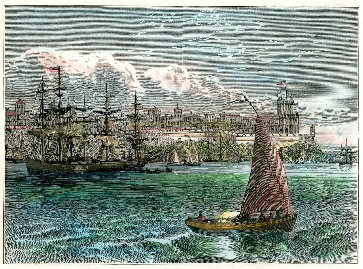 Näkymä San Domingon kaupunkiin satamasta, Dominikaaninen tasavalta, c1880 tekijältä Unbekannt