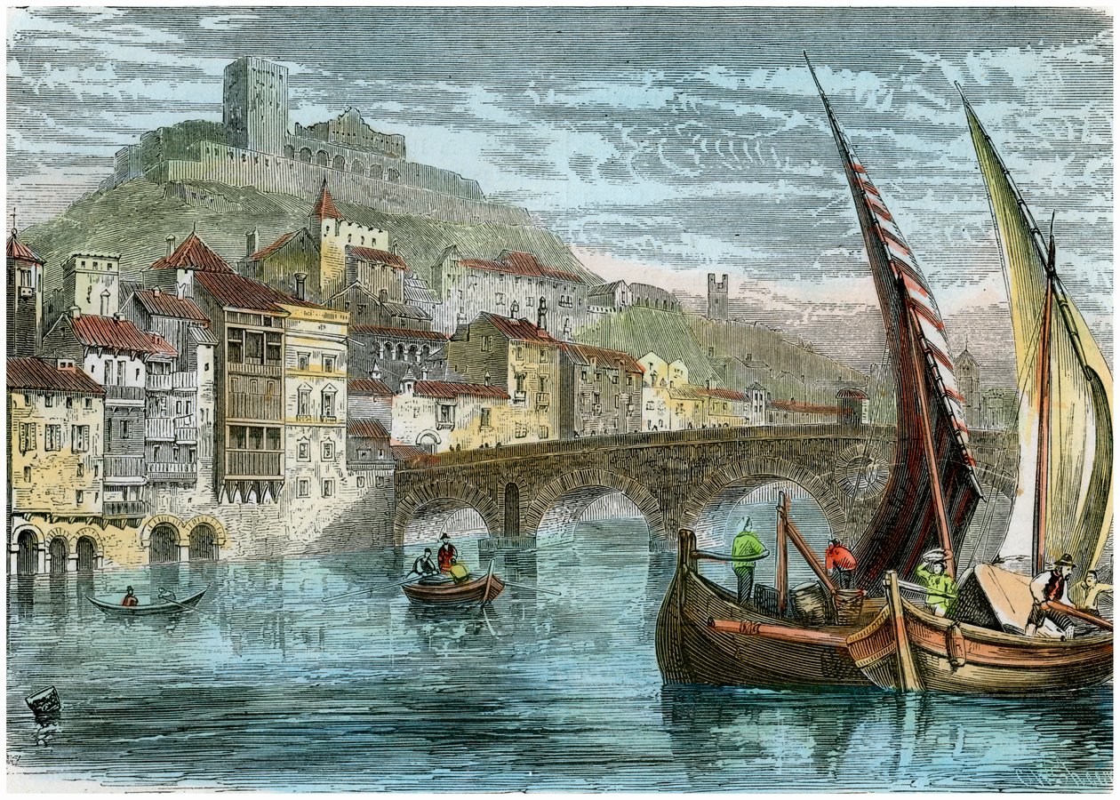 Näkymä Veronan kaupunkiin, Italia, c1880 tekijältä Unbekannt