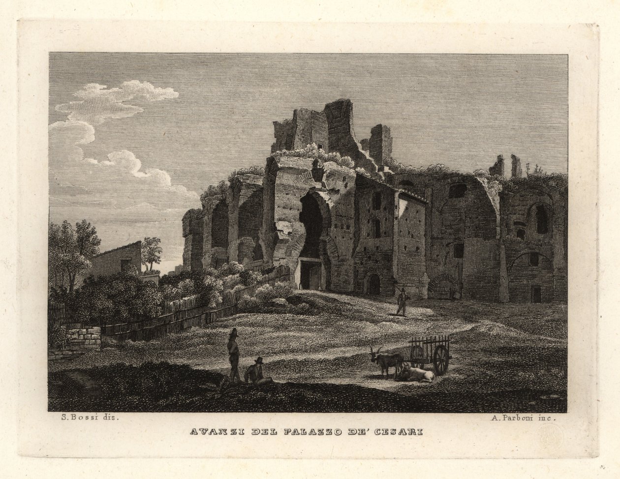 Näkymä Caesarien palatsin raunioille, Palazzo de