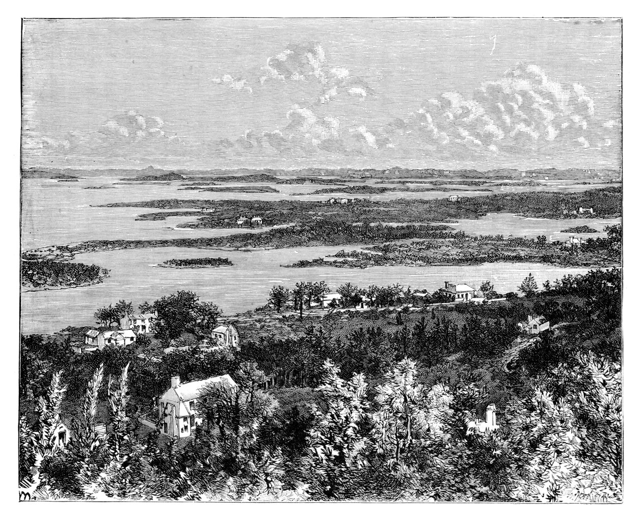 Näkymä otettu Gibbs Hillistä, Bermudasta, vuodelta 1890 tekijältä Unbekannt