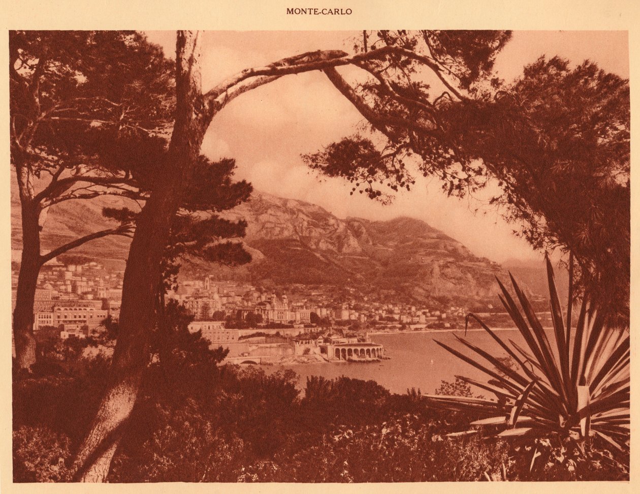 Näkymä Monte Carlosta Monacosta, 1930. tekijältä Unbekannt
