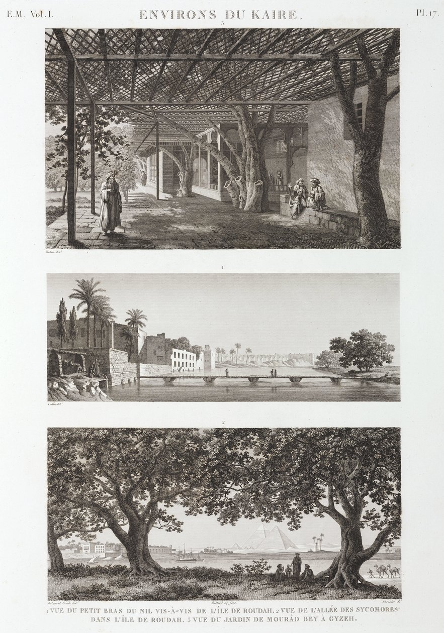 Näkymiä Kairoon, Egyptiin, n. 1798 tekijältä Unbekannt