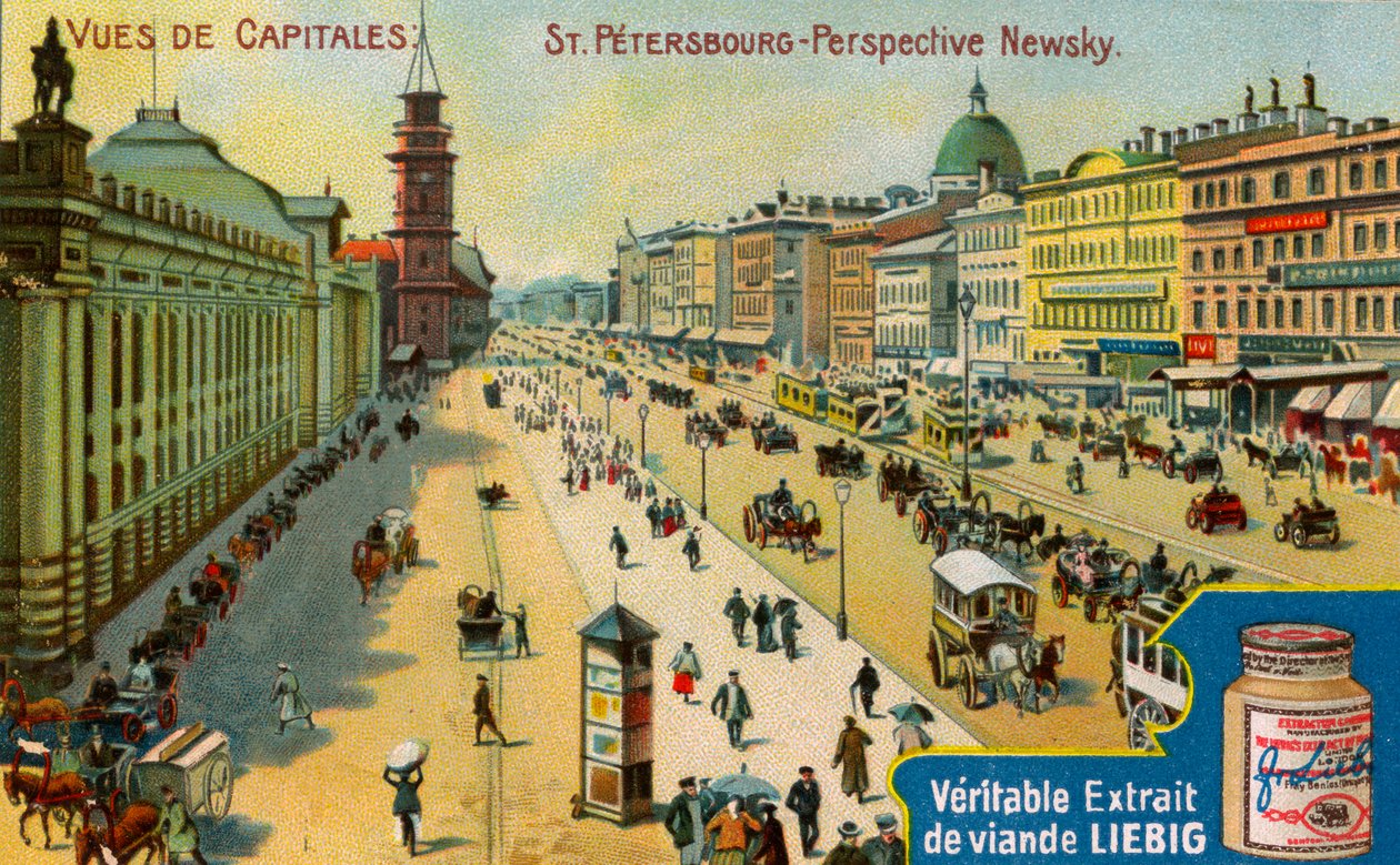 Näkymiä pääkaupungeista: Nevski Prospekt, Pietari, c1900 tekijältä Unbekannt