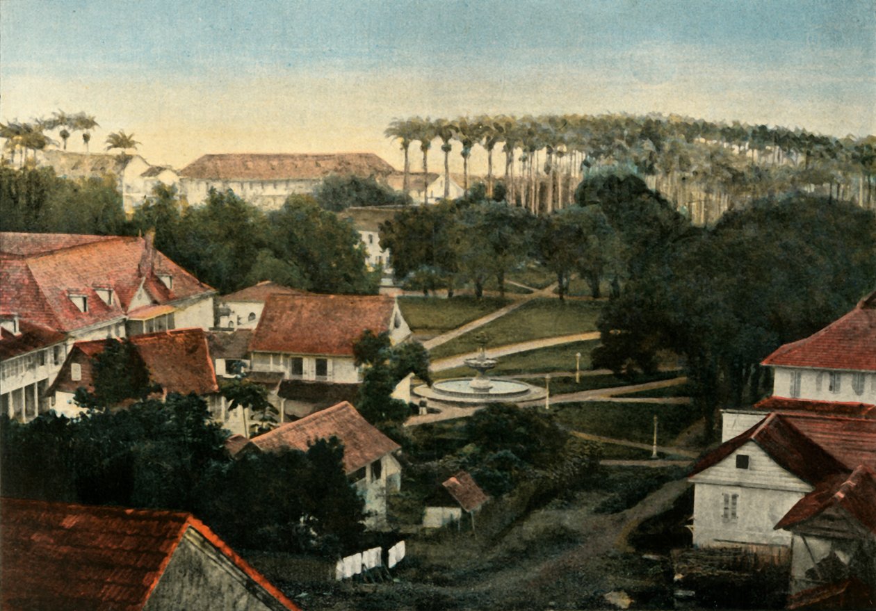 Cayenne Place DArmes, Cayennen kaupunki, 1900. tekijältä Unbekannt