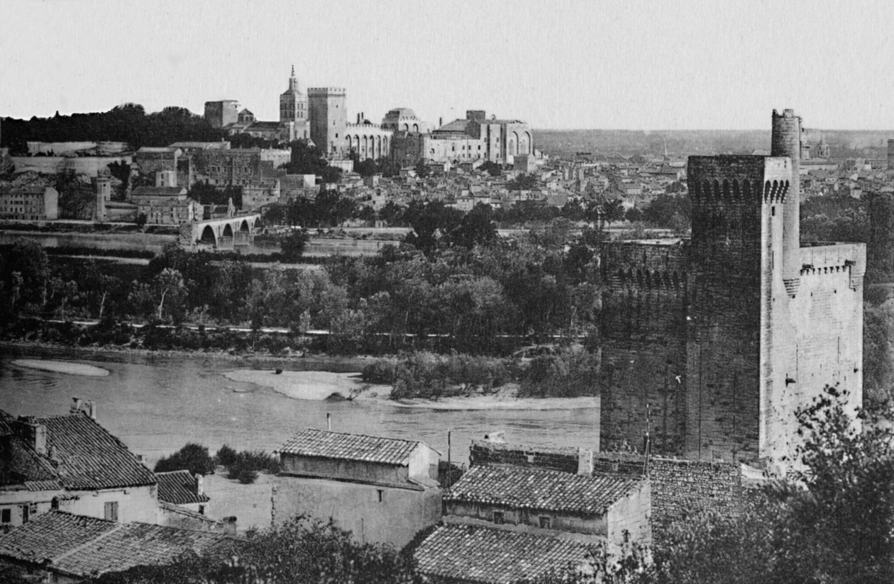 Villeneuve-Les-Avignon - Philippe-Le-Belin torni 1300-luvulta, Rhônen laakso. Palatsi tekijältä Unbekannt