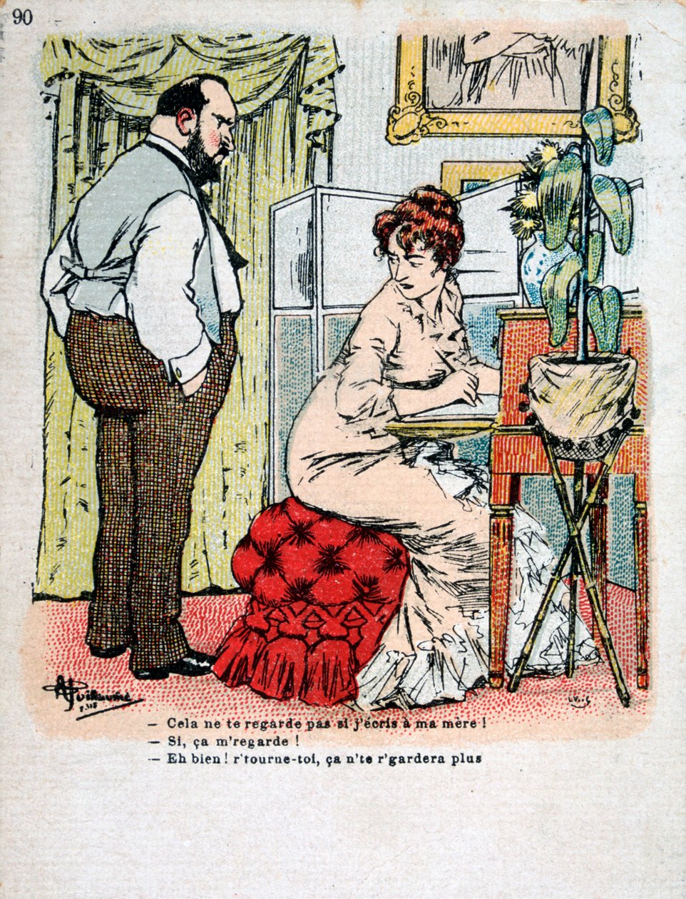 Vintage ranskalainen postikortti, c1900 tekijältä Unbekannt