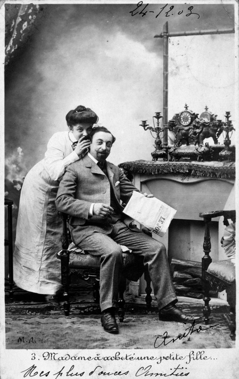Vintage ranskalainen postikortti, c1900 tekijältä Unbekannt