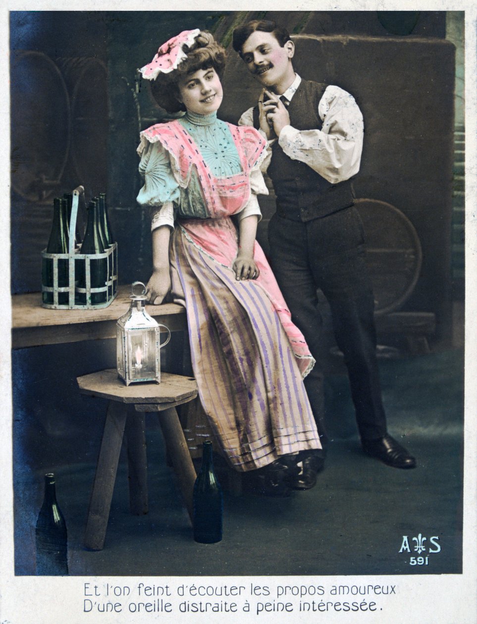 Vintage ranskalainen postikortti, c1900 tekijältä Unbekannt