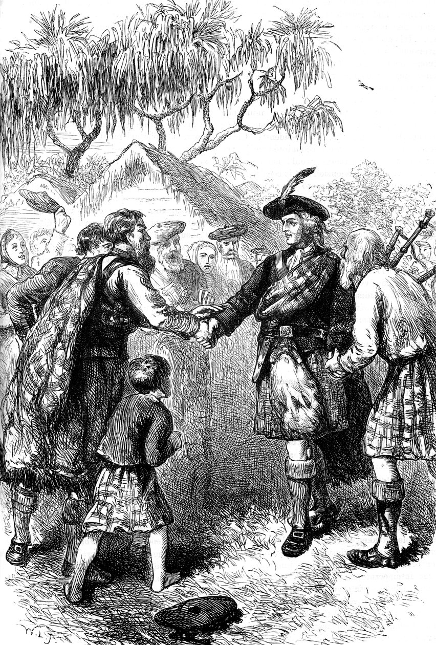 James Oglethorpen vierailu Highlandin siirtokunnassa, Georgiassa, 1730-luku 1880 tekijältä Unbekannt