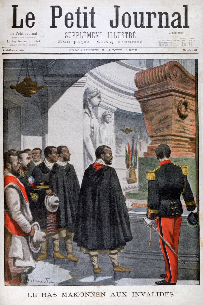 Ras Makosen vierailu Les Invalidesissa Pariisissa, 1902 tekijältä Unbekannt