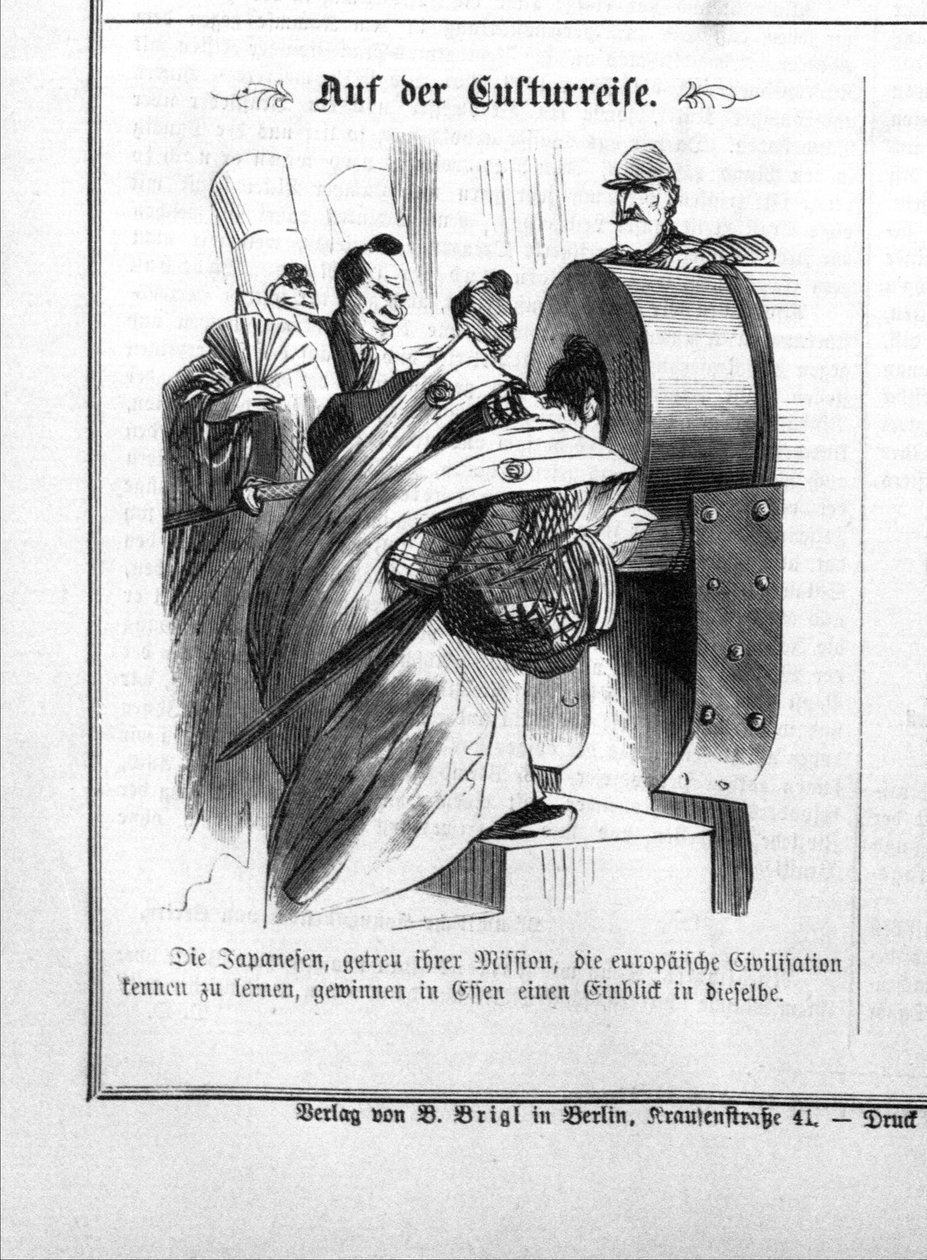 Vierailu Iwakura-tehtävällä Kruppin tehtaalla Essenissä, 1873. tekijältä Unbekannt