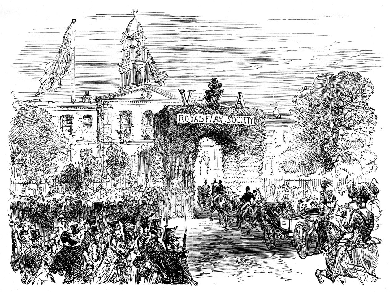 Kuningattaren ja prinssi Albertin vierailu Pellavasalissa, Belfast, 1850-luku, 1888 tekijältä Unbekannt