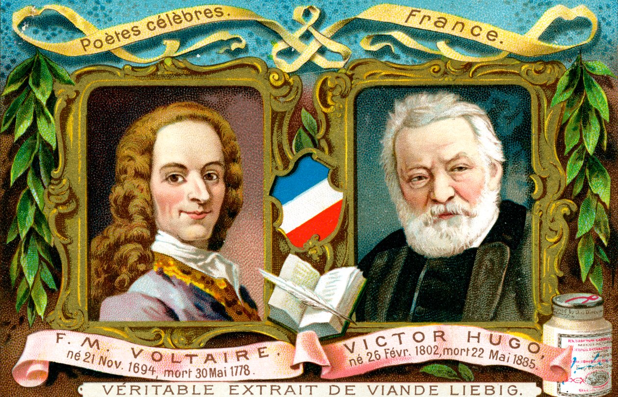 Voltaire ja Victor Hugo, c1900 tekijältä Unbekannt