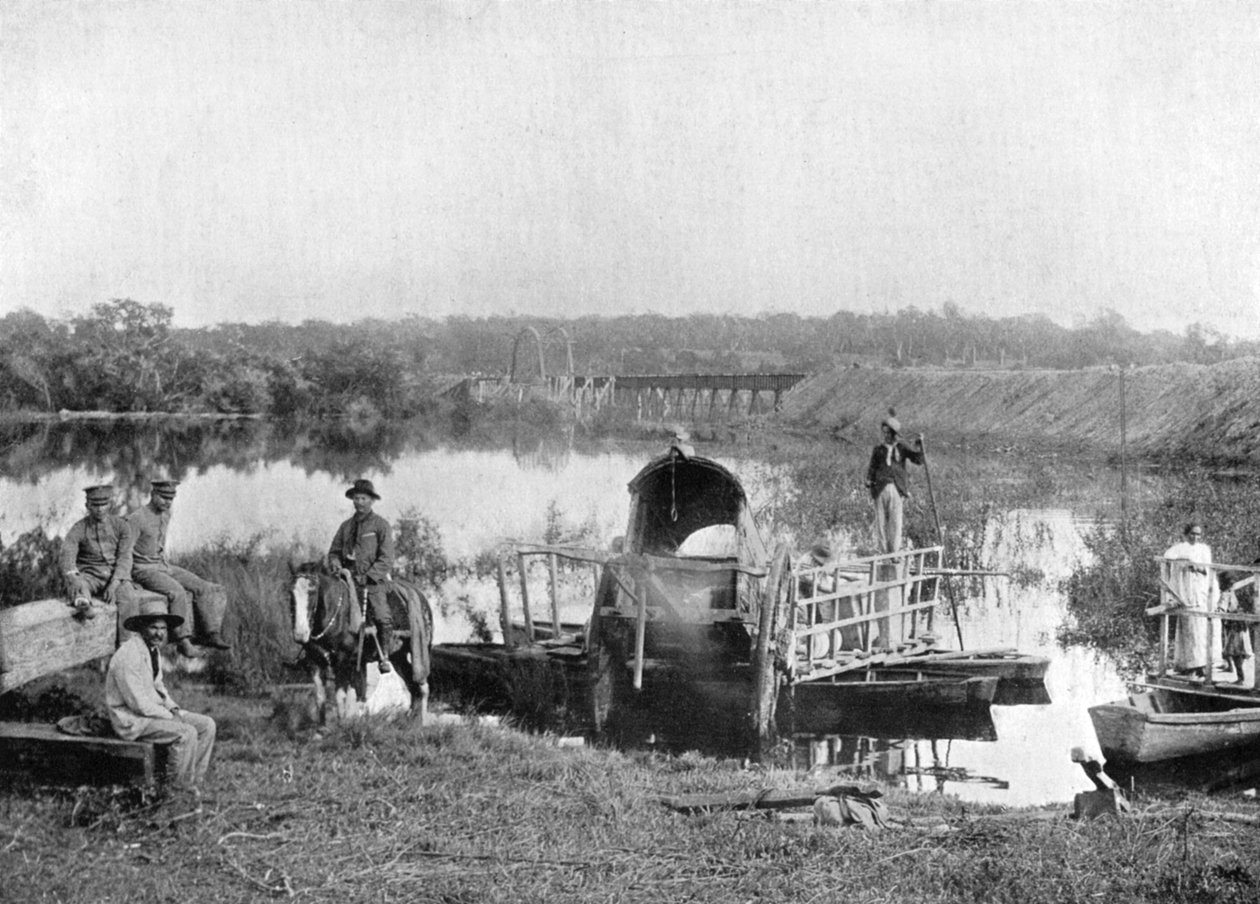 Odottelen lautalla, Paraguay, 1911 tekijältä Unbekannt