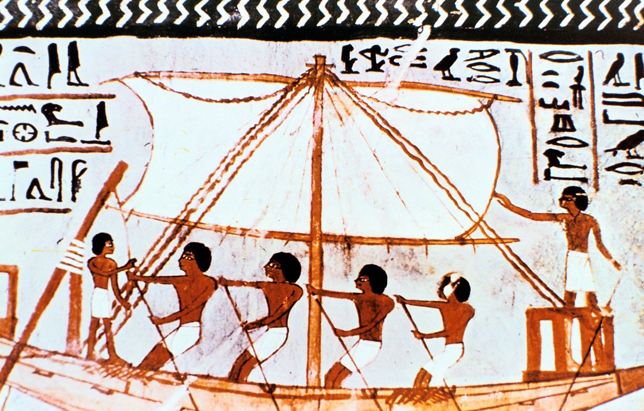 Seinämaalaus Senneferin haudasta, Abydos, Muinainen Egypti, 18. dynastia, n. 1450 eaa. tekijältä Unbekannt