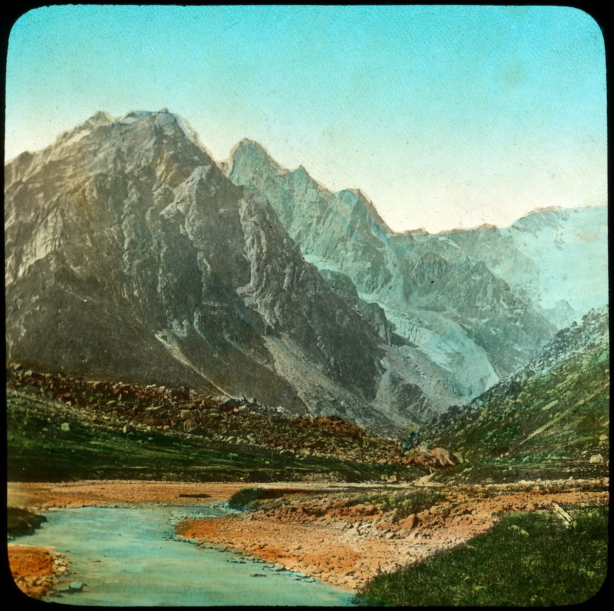 Wangan laakso, Sutlej-joki, Intia, 1800-luvun loppu tai 1900-luvun alku tekijältä Unbekannt