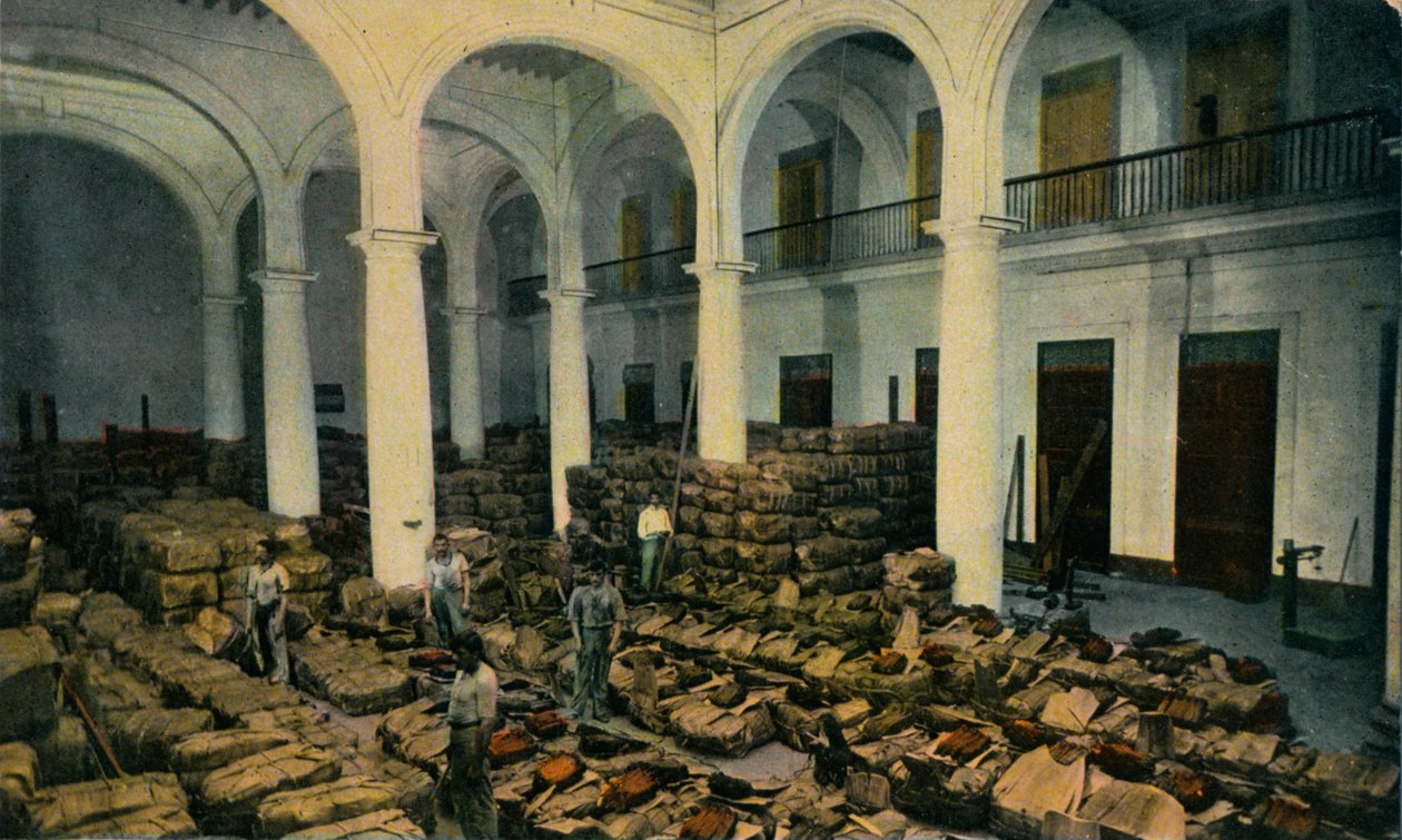 Leaf Tobaccon varasto, Havanna, Kuuba, 1910-luku tekijältä Unbekannt