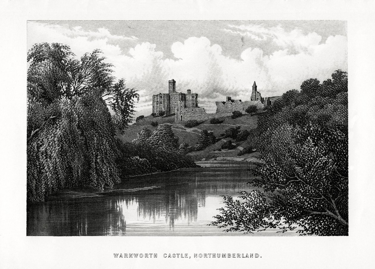 Warkworthin linna, Northumberland, 1896 tekijältä Unbekannt