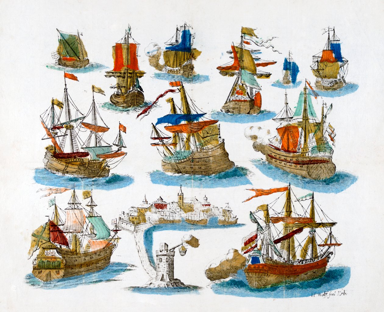 Sota-alukset, 1700-luku tekijältä Unbekannt