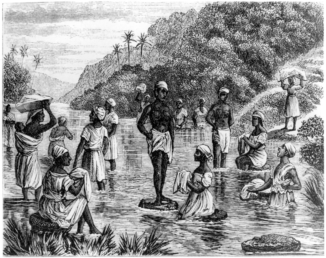 Vaatteiden pesu, Santo Domingo, 1873 tekijältä Unbekannt