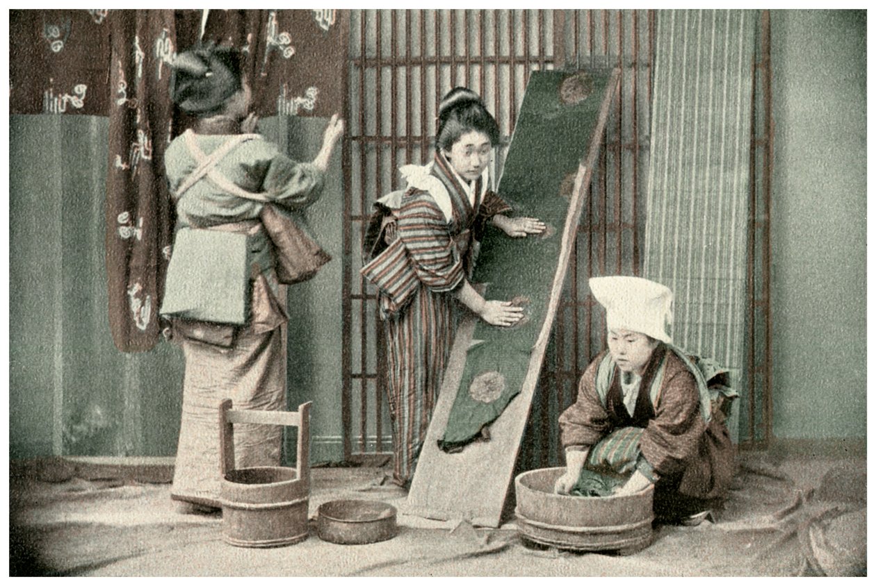 Kimonojen pesu, Japani, 1904 tekijältä Unbekannt