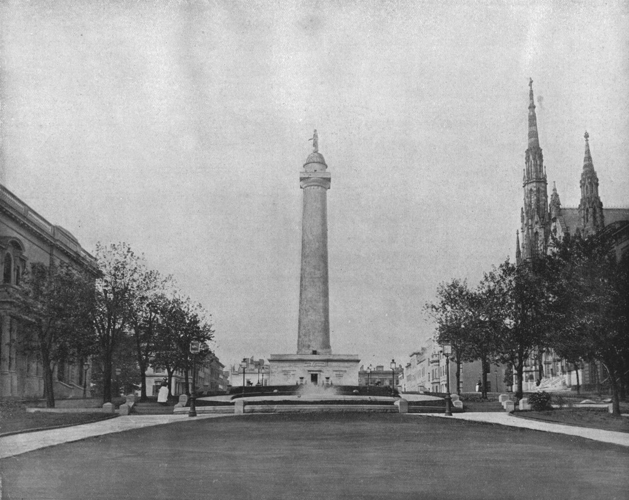 Washington Monument, Baltimore, Maryland, Yhdysvallat, vuosi 1900. tekijältä Unbekannt
