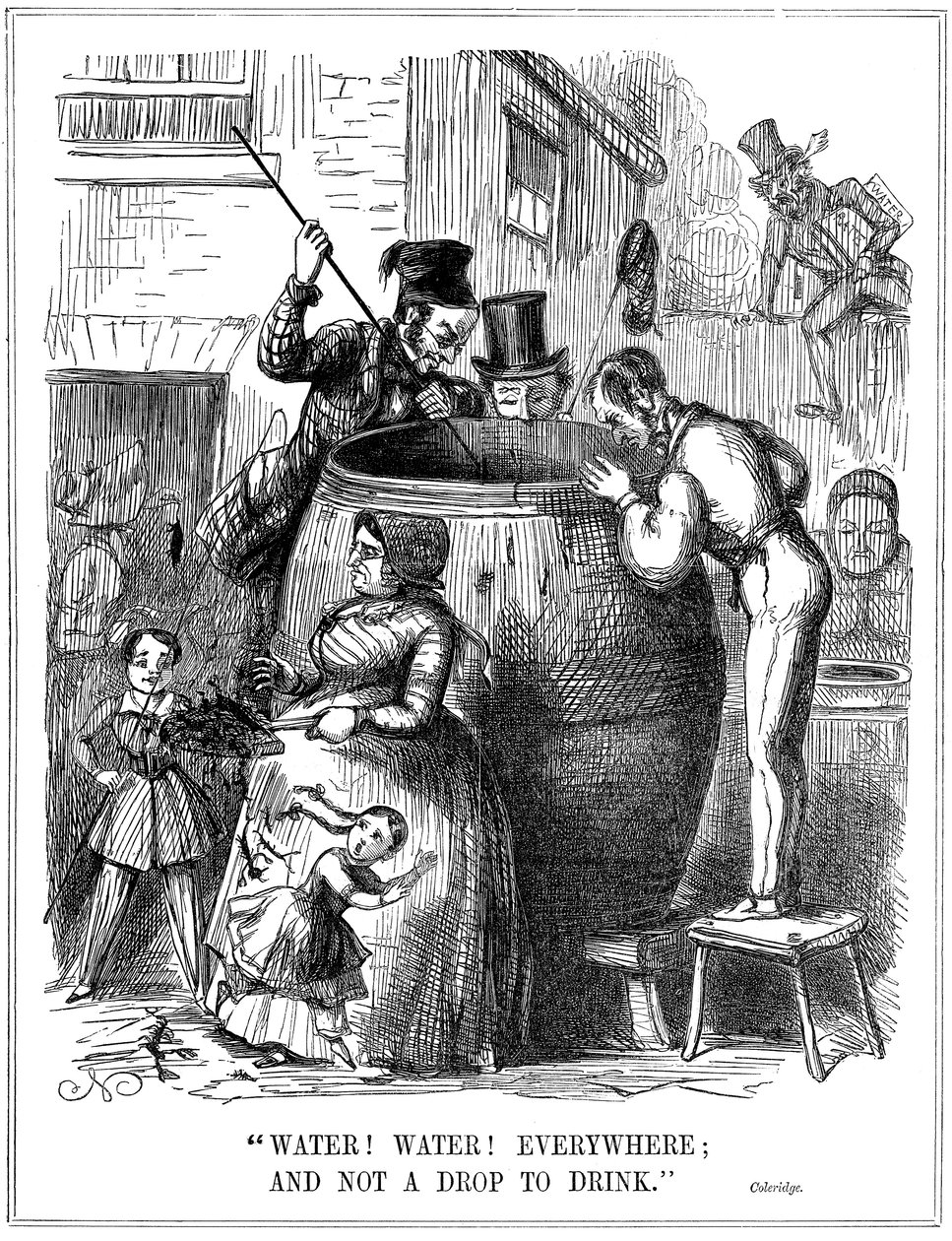 Vesi! Vesi! Kaikkialla, eikä tippaakaan juotavaksi, 1849 tekijältä Unbekannt