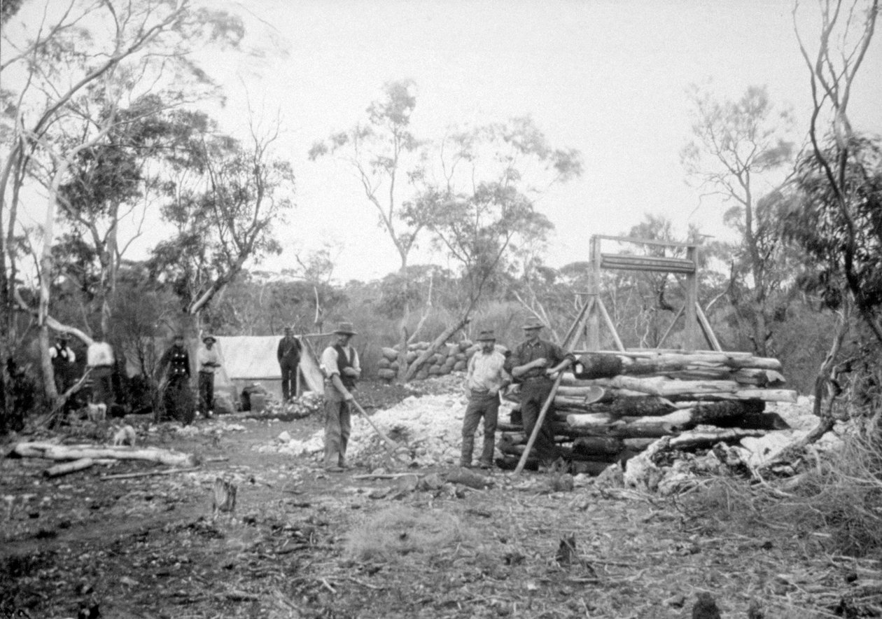 Vesiputouksen kultakaivos, Boorara, Kalgoorlie, Länsi-Australia, 1896 tekijältä Unbekannt